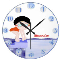 Girls Personalized Swim Wall Clock