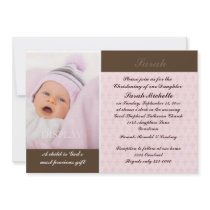 Girls Photo Christening Personalized Announcement
