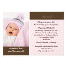 Girls Photo Christening Personalized Announcement