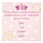 Girl's Pink Crown Birthday Invitation
