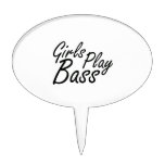 Girls play Bass black text cake picks