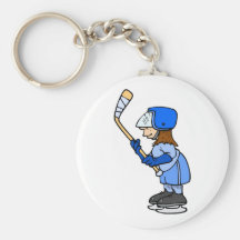 Girls Play Hockey!! Keychains
