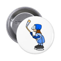 Girls Play Hockey!! Pinback Buttons