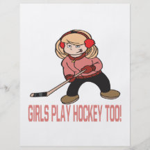 Girls Play Hockey Too Custom Flyer