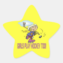 Girls Play Hockey Too Sticker