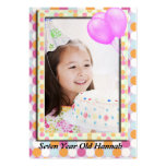 Girls Polka Dot Birthday Photo Card Business Card Templates