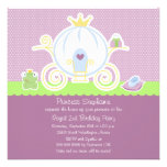 Girl's princess birthday party carriage invitation