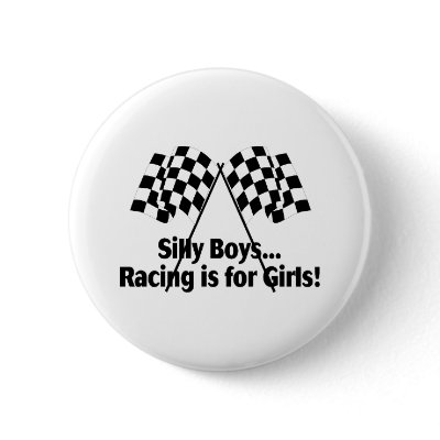 Girls Racing Pin by CelebrationZazzle