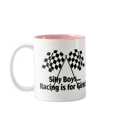 Girls Racing Mugs by CelebrationZazzle