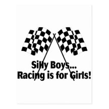 Girls Racing Post Cards