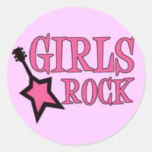 Girls Rock! Round Sticker