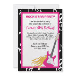 GIRLS ROCKER GUITAR HERO Birthday Party Invitation