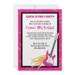 GIRLS ROCKER GUITAR HERO Birthday Party Invitation