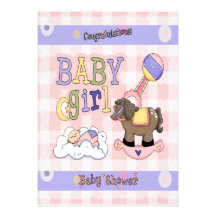 Girls Rocking Horse Invitation