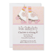 Girls Roller Skating Themed Party Invitations