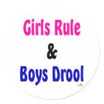 Girls Rule And Boys Drool Stickers