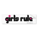 Girls Rule bumper sticker bumper stickers