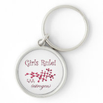 Girls Rule estrogen keychain