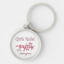 Girls Rule estrogen keychain