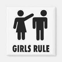 Girls Rule Refrigerator Magnet