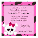 Girls Skull Birthday Invitations