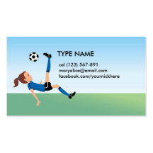 Girl's Soccer Calling Card Business Cards