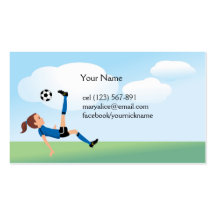Girl's Soccer Kick Calling Card Business Card Templates