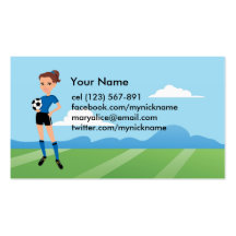 Girl's Soccer Player Personalized Business Card