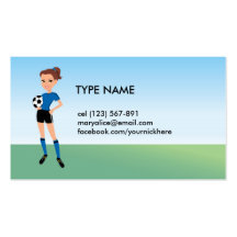 Girl's Soccer Player Personalized Business Card Template