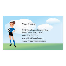 Girl's Soccer Player Personalized Business Card