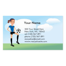 Girl's Soccer Player Personalized Business Card