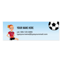 Girl's Soccer Skinny Calling Card Business Card Template