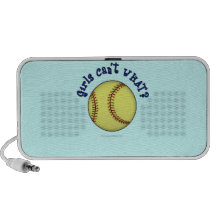 Girls Softball-Blue iPhone Speakers