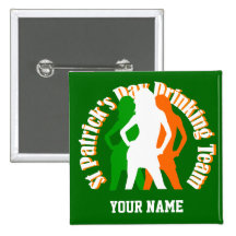 Girls St Patrick's drinking team Pinback Button