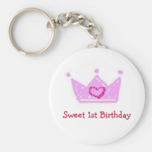 Girl's Sweet 1st Birthday Key Chain