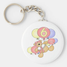 Girls Teddy Bear 6th Birthday Gifts Key Chain