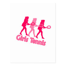 Girls Tennis Pink Post Cards