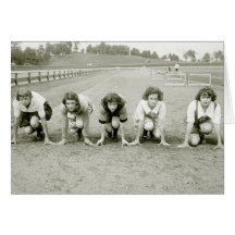 Girls Track, 1920s Greeting Cards