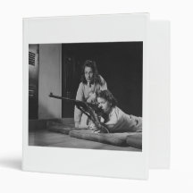 Girls Training in Victory Corps Rifle Marksmanship Vinyl Binder