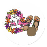 Girls Tropical Flip Flops One Sticker