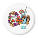 Girls Tropical Flip Flops Three Magnets