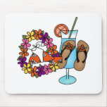 Girls Tropical Flip Flops Three Mouse Mats