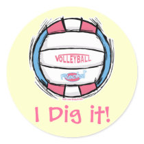 Girls Volleyball Gear by Mudge Studios Sticker