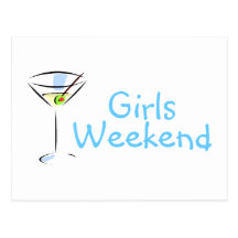 Girls Weekend Blue Martini Post Card
