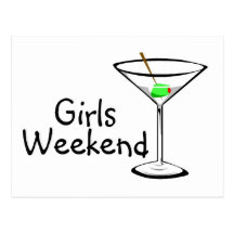 Girls Weekend Martini Postcard
