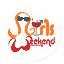 Girls Weekend Party Round Stickers