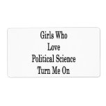 Girls Who Love Political Science Turn Me On Custom Shipping Label