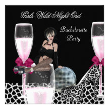 Girls Wild Night Out Pink Shoes Champagne Announcement