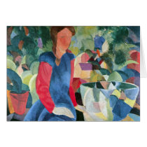 Girls with fish bell by August Macke Greeting Card