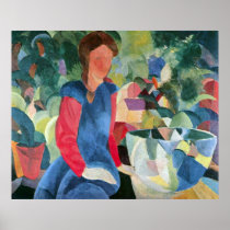 Girls with fish bell by August Macke Print